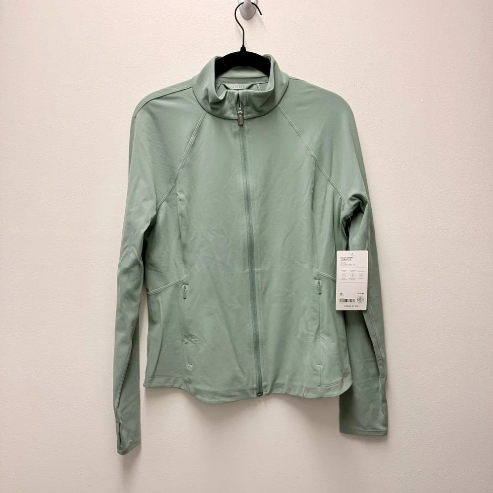 NWT Athleta M Salutation Jacket 2.0 Agave Green, Large - Picture 4 of 9